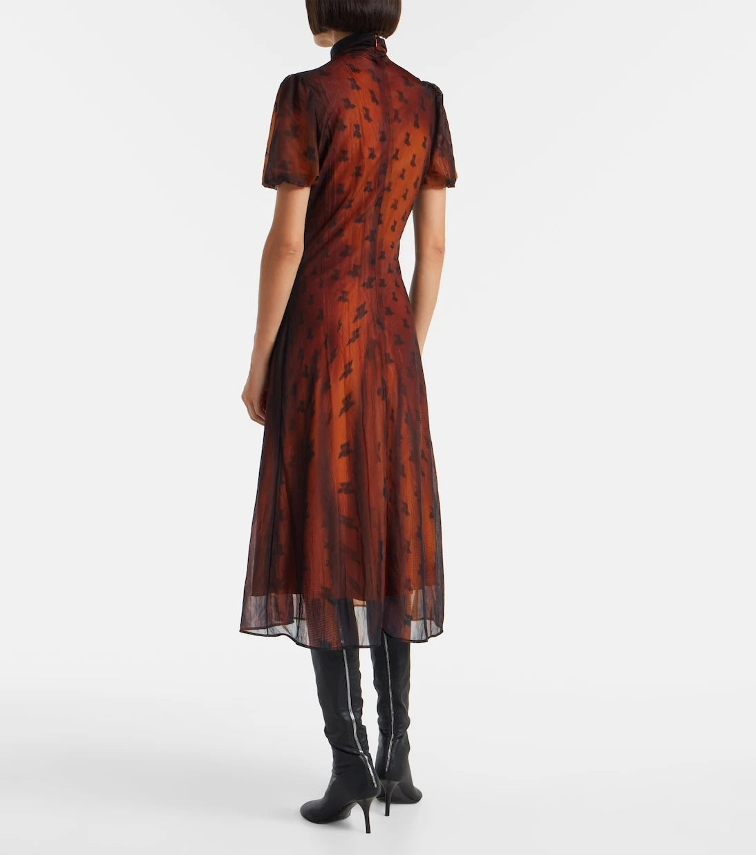 Acne Studios - Bow-detail printed sheer midi dress