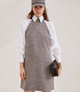 Brunello Cucinelli Brown Wool-Blend Tweed Mini Dress