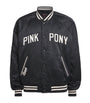Polo Ralph Lauren Black Satin Pink Pony Baseball Jacket