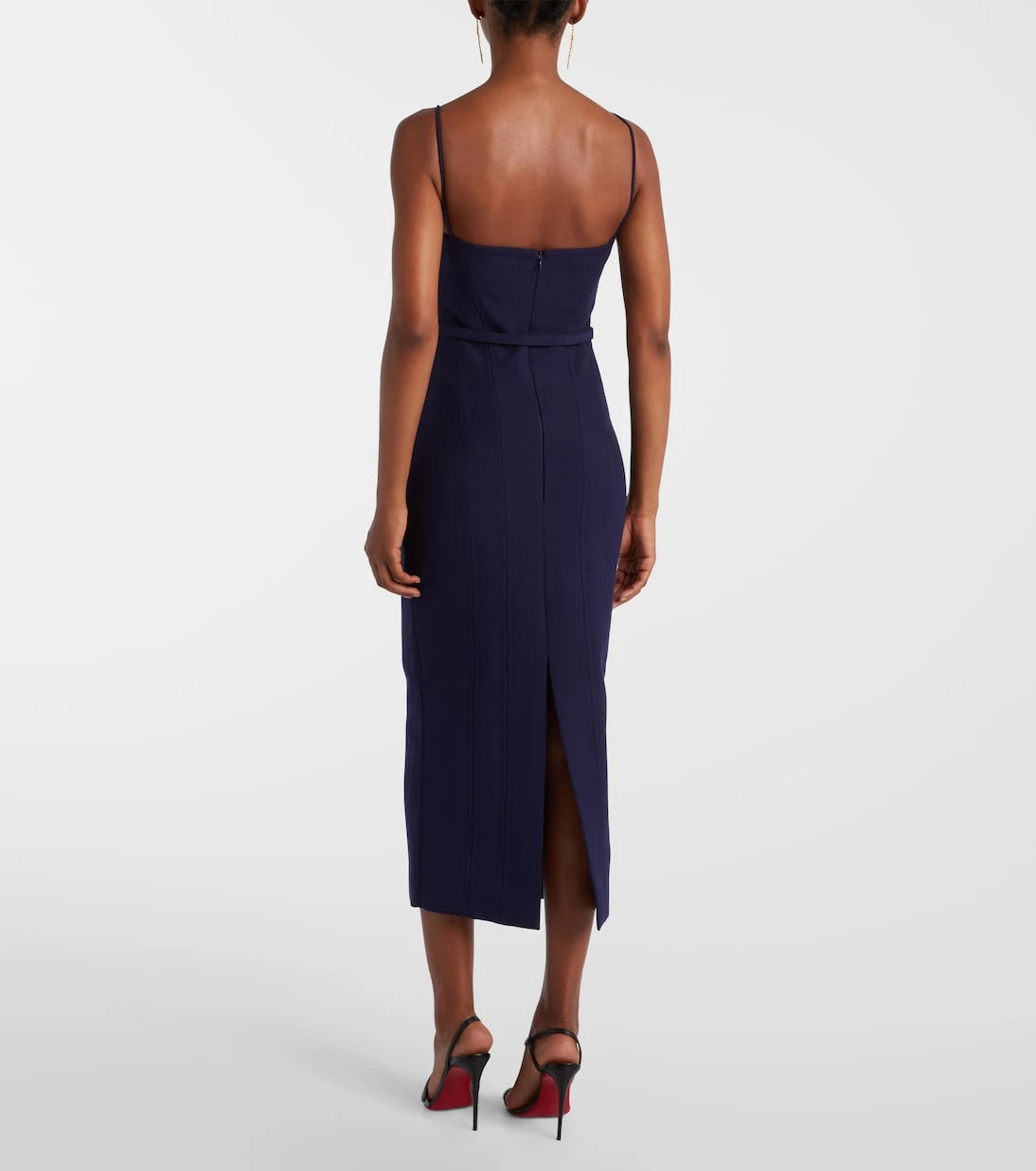 Roland Mouret - Belted crêpe midi dress