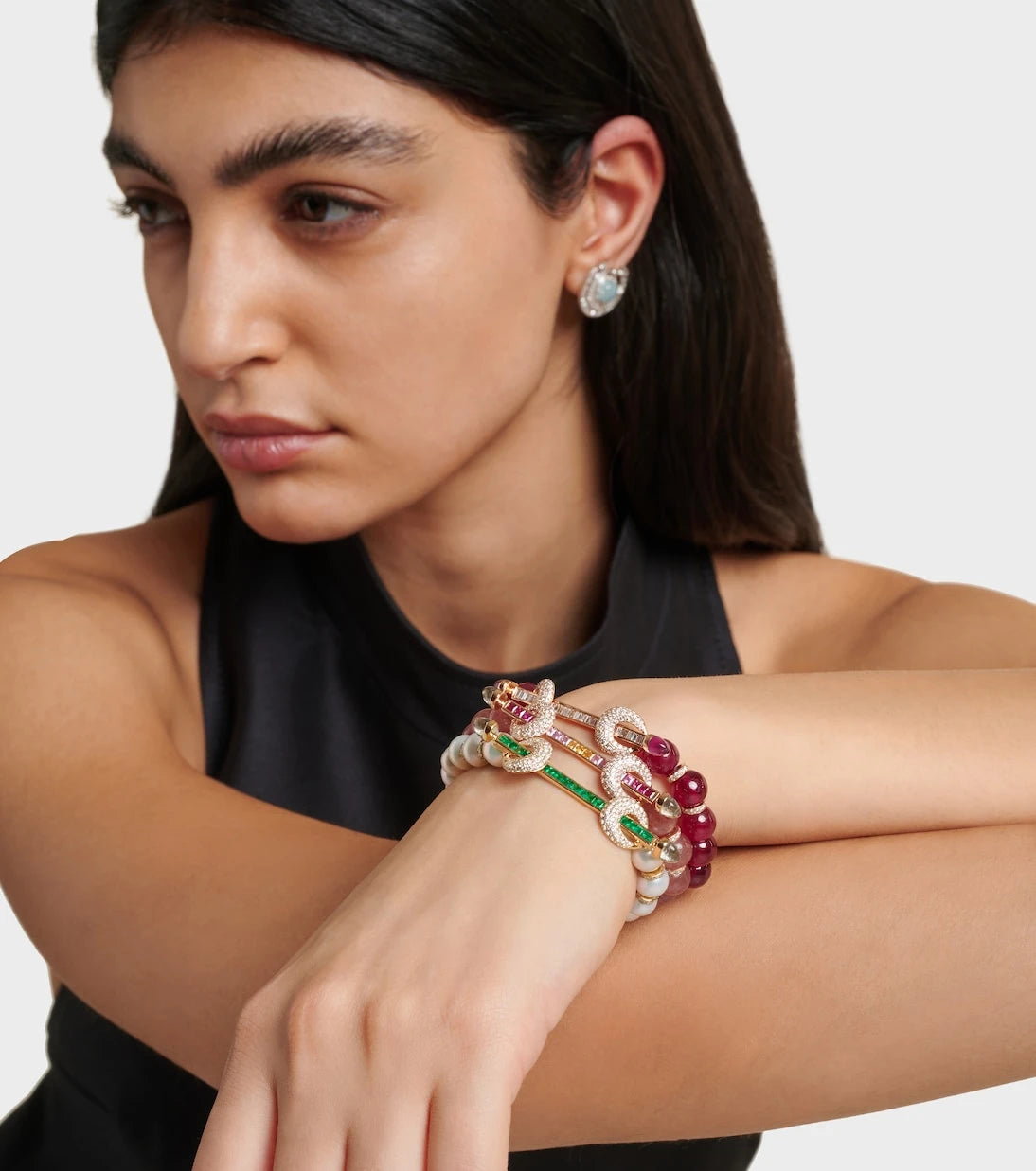 Ananya - Chakra 18kt gold bracelet with gemstones