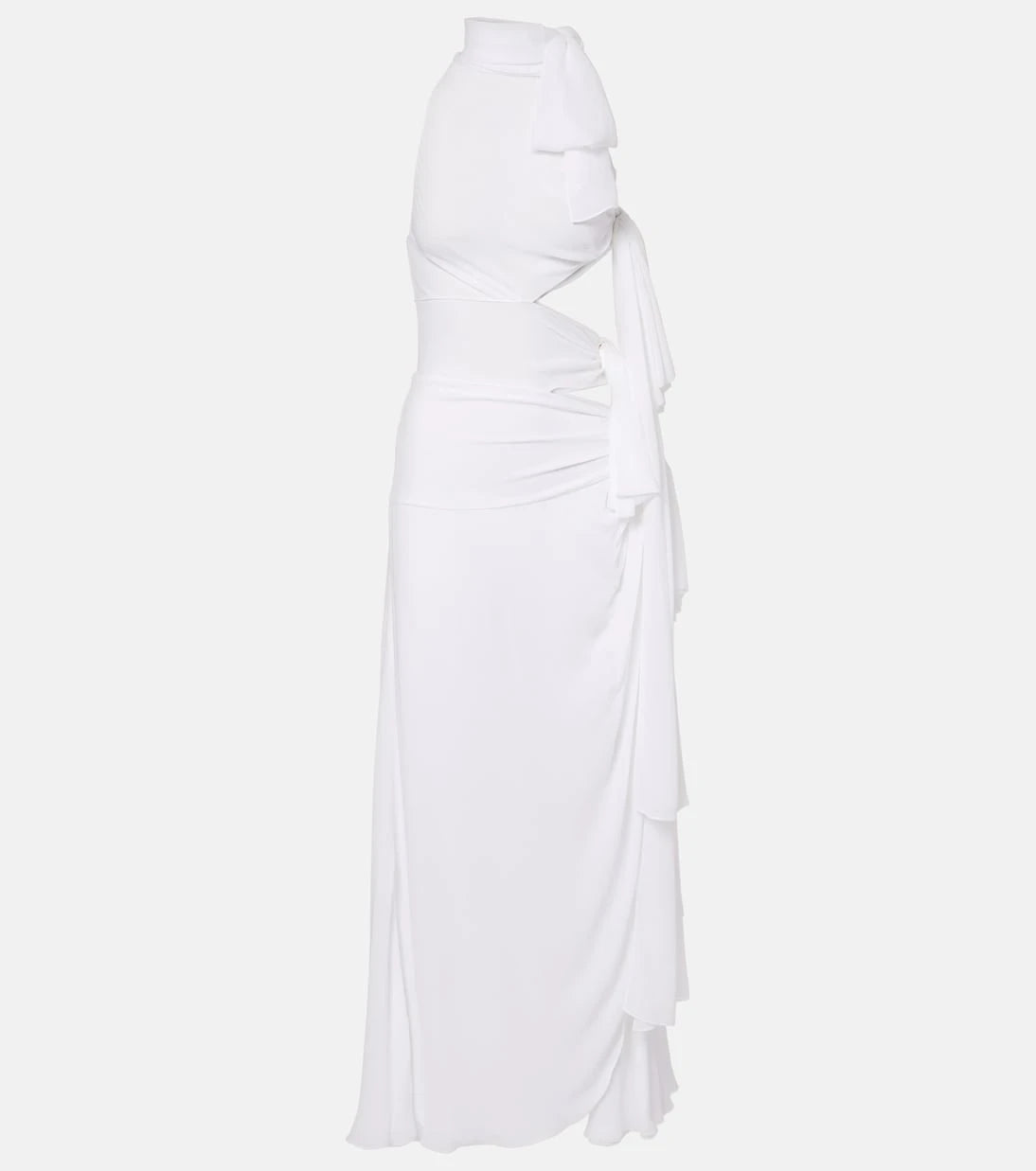 Alaïa - فستان ماكسي جورجيت بتفصيل عقدة غير متماثلة