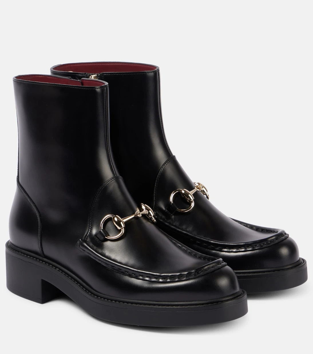 Gucci - جزمة الكاحل من الجلد هورسبِت