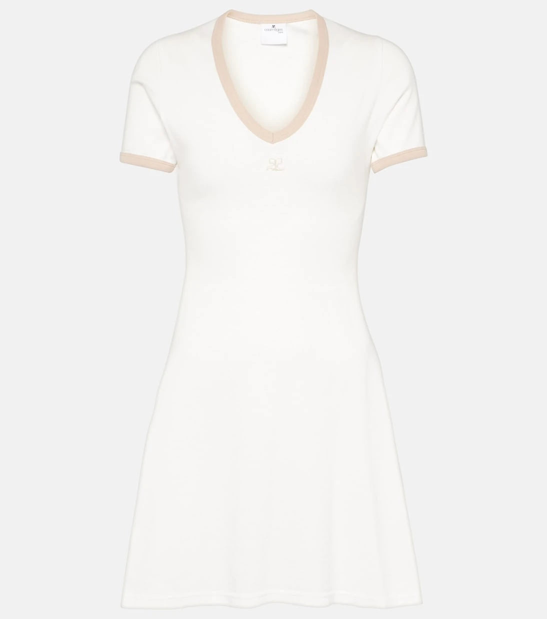 Courrèges - Logo cotton minidress