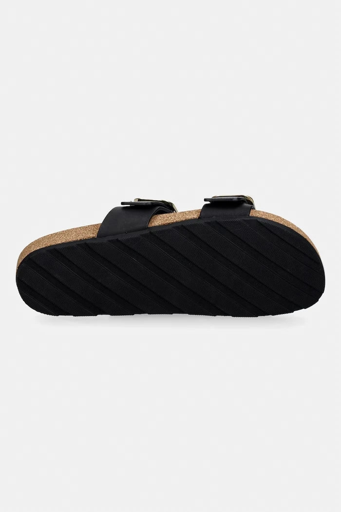 Tommy Hilfiger чехли дамски от кожа TH CLASSIC CORK SANDAL LEATHER