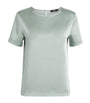 Green Satin-Front T-Shirt