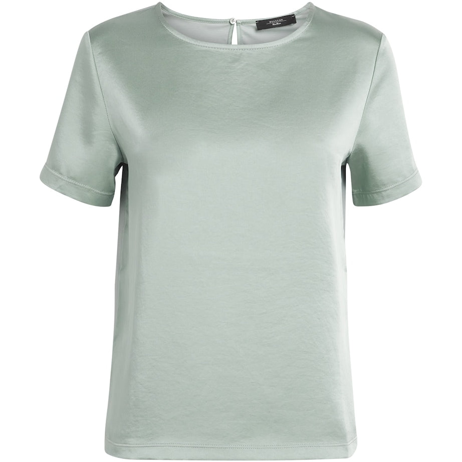 Green Satin-Front T-Shirt