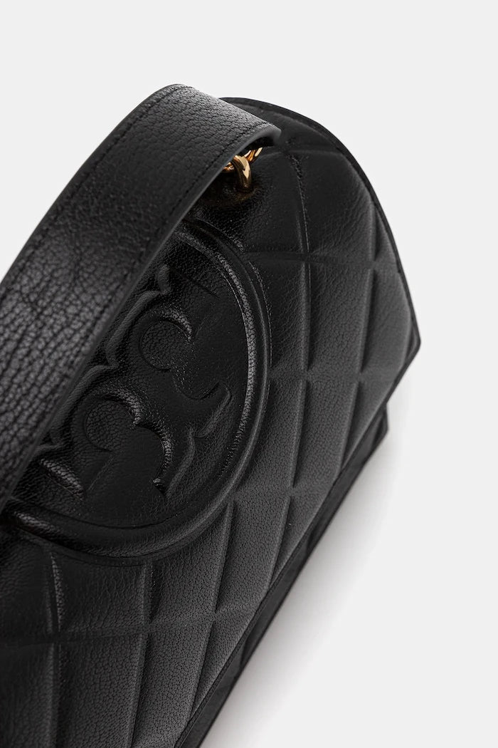 Кожена чанта Tory Burch Fleming