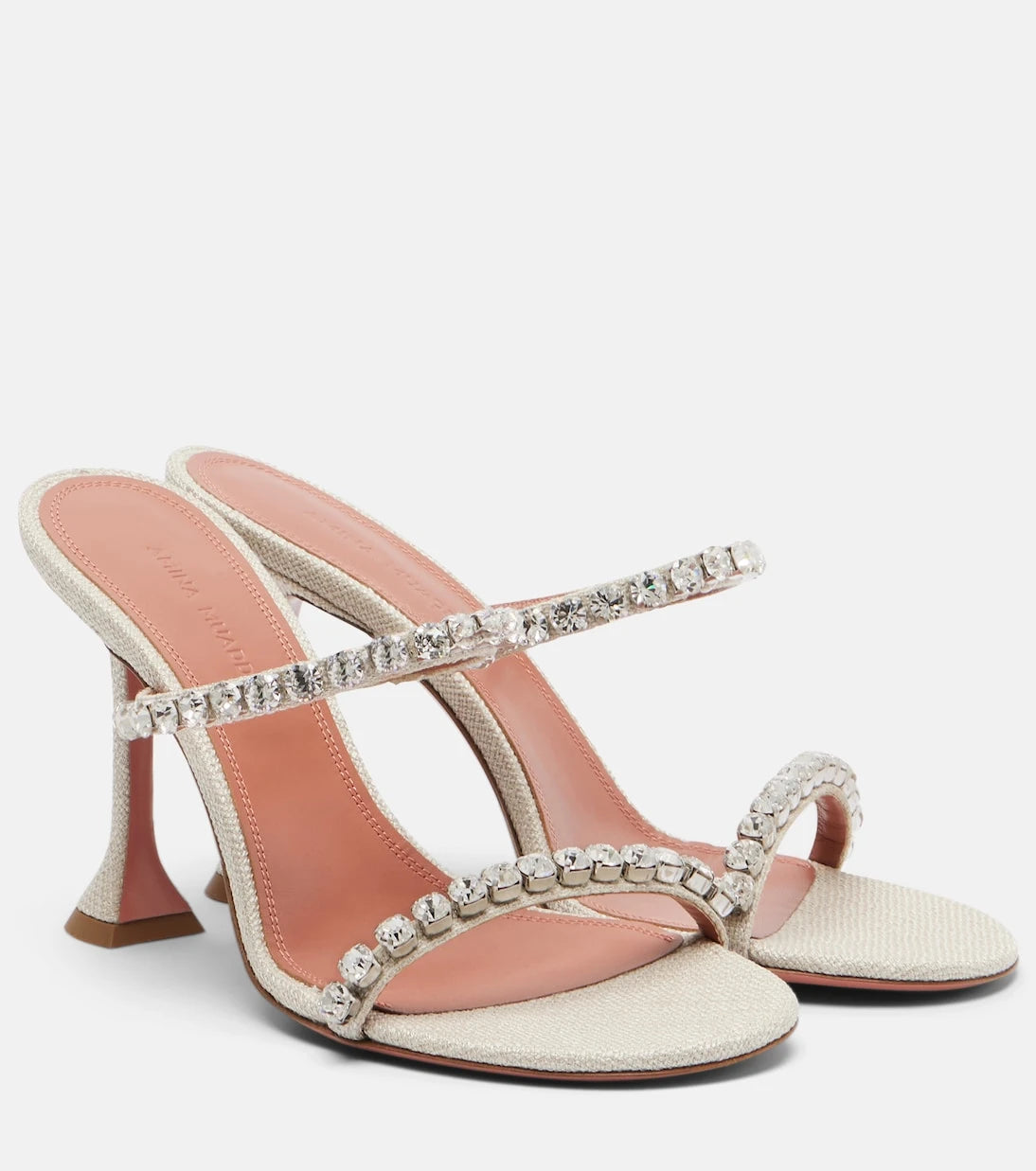Amina Muaddi - Gigi embellished canvas mules