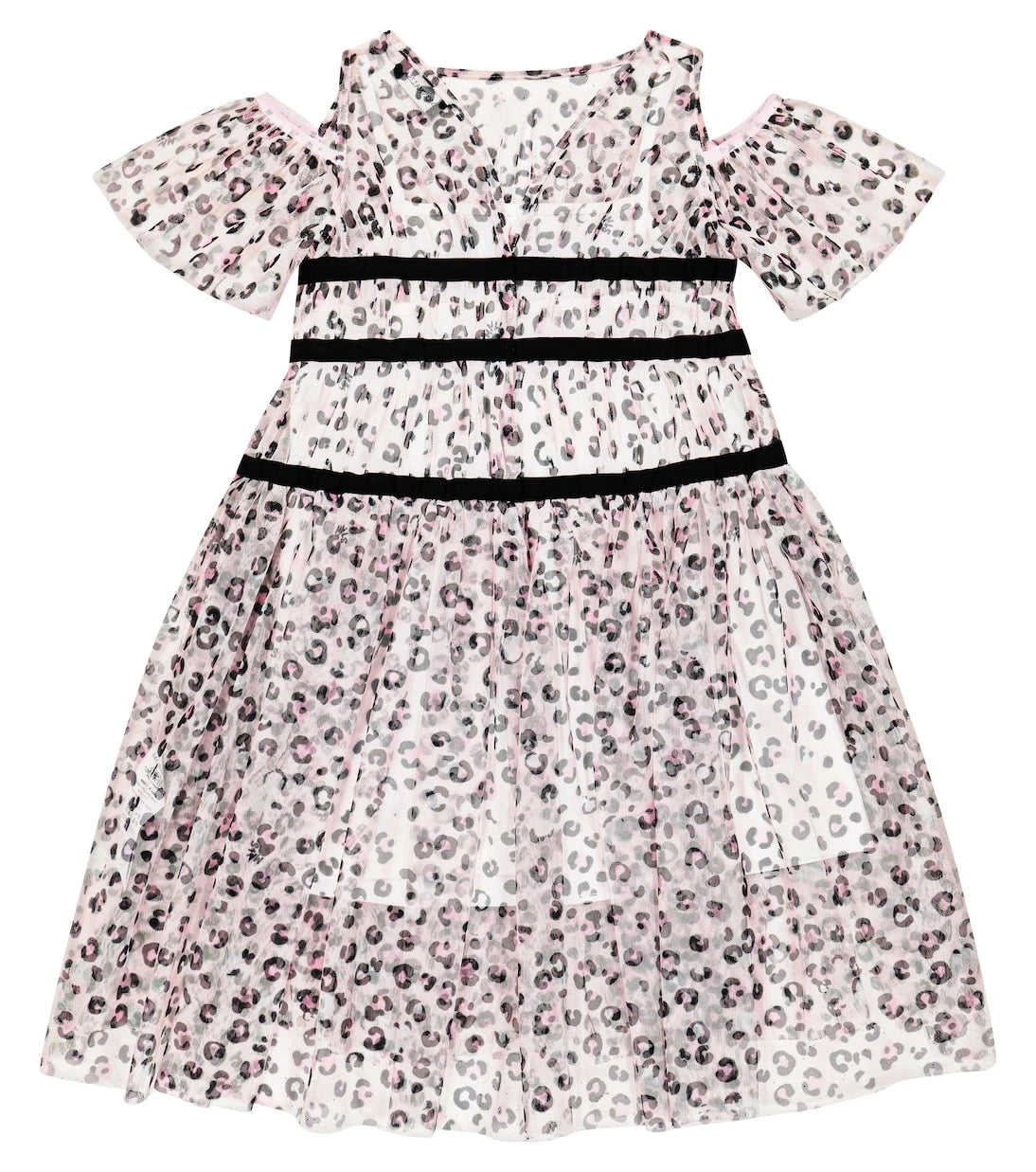 Monnalisa - Leopard-print tulle dress