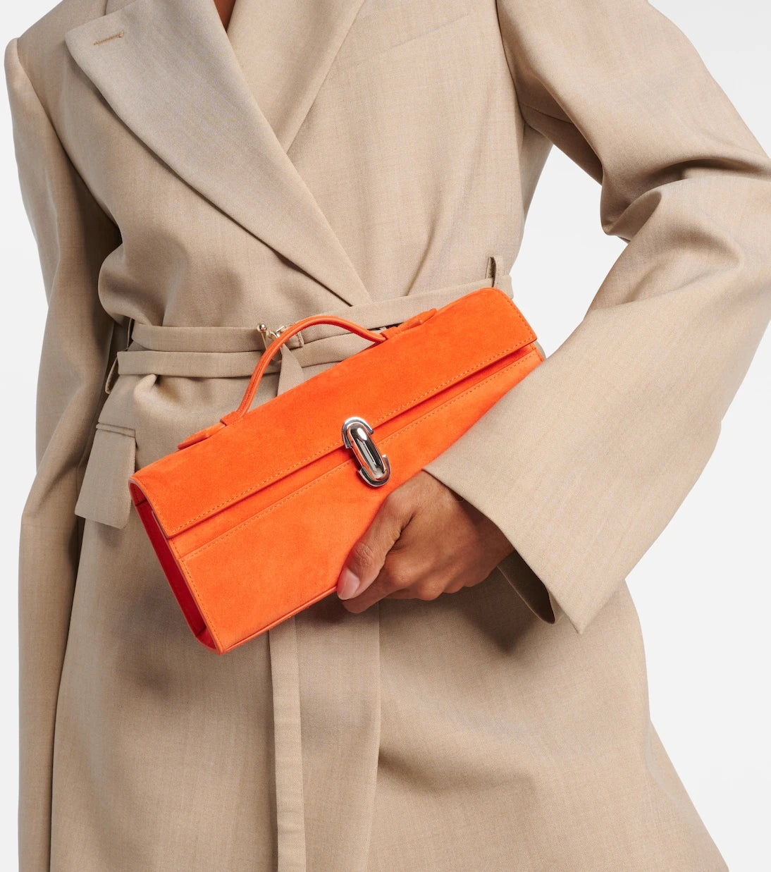 Savette - Slim Symmetry suede tote bag