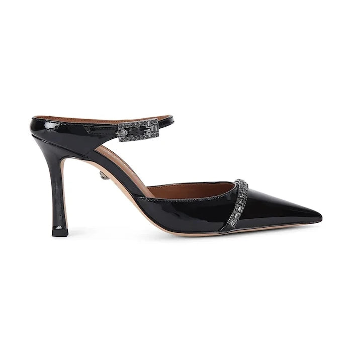 Кожени обувки с ток Kurt Geiger London Strass Point Mule