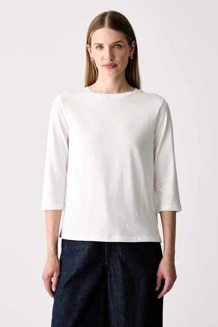 Weekend Max Mara uzun kollu kadın bluzu, pamuk ve elastanlı WKDMULTIA