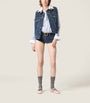 Miu Miu Blue Denim Logo Vest