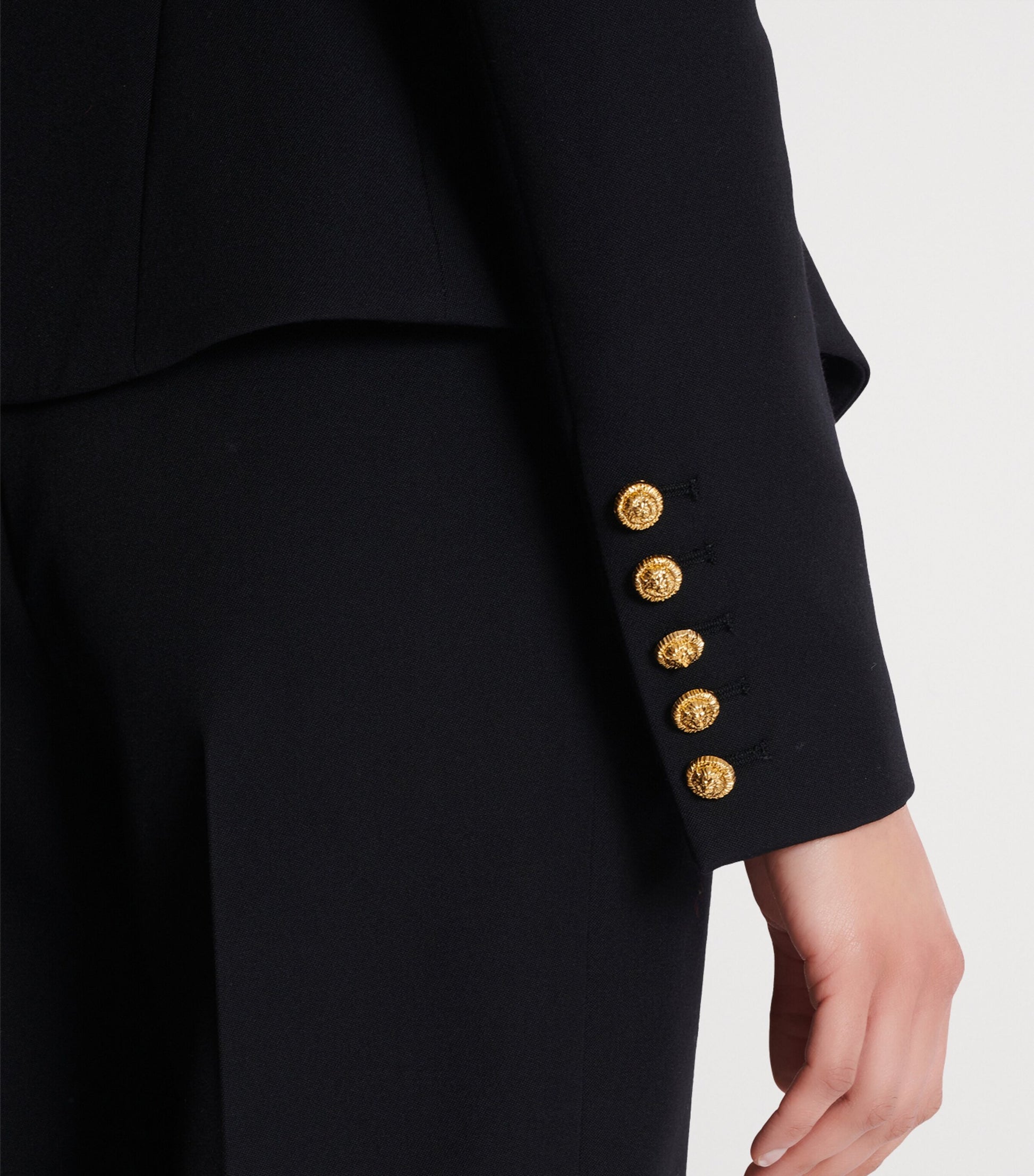 Balmain Black Wool Buttoned Basque Jacket