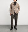 Harrods Brown Cashmere Shawl-Collar Cardigan