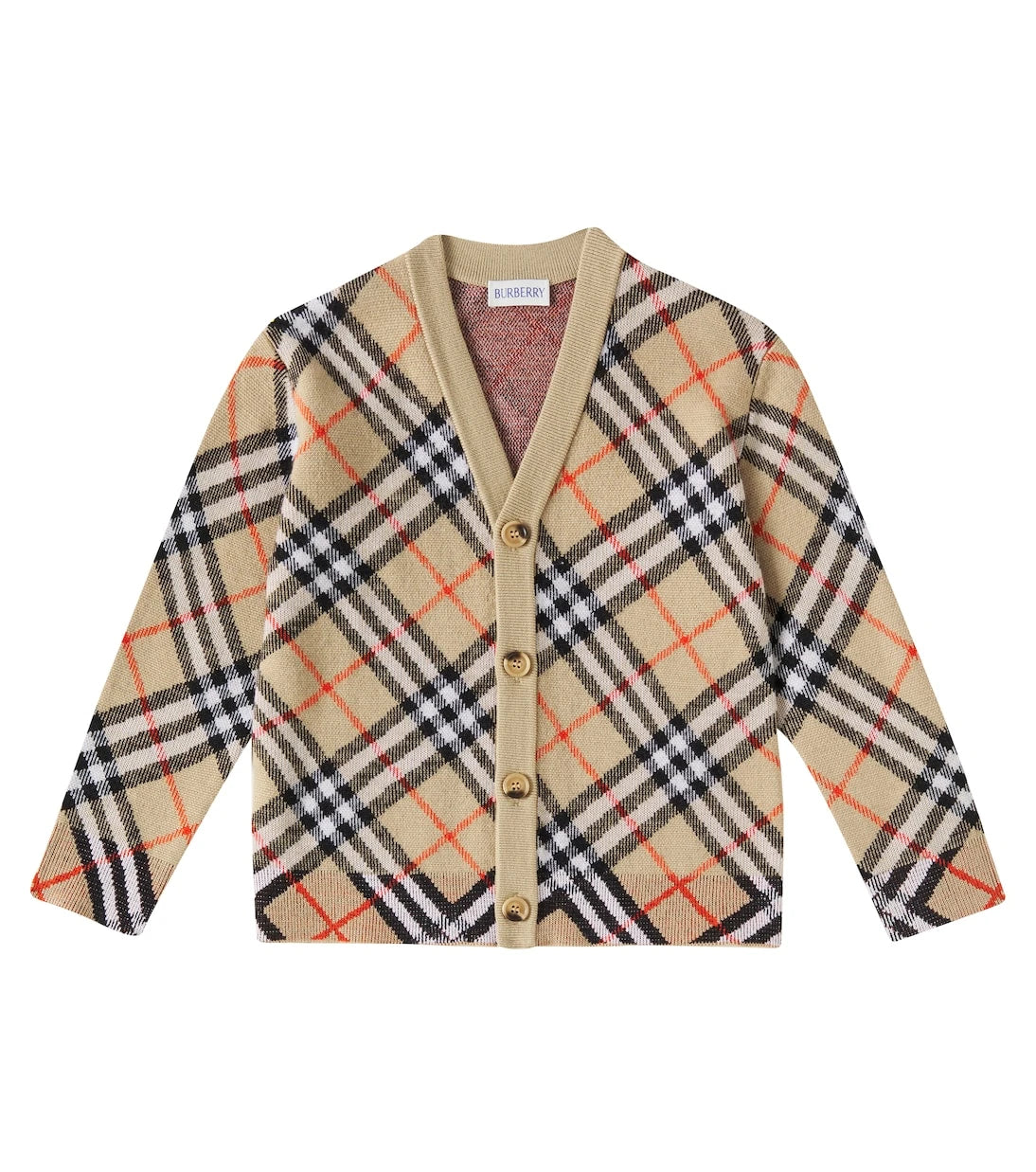 Burberry Kids - Burberry Check wool cardigan