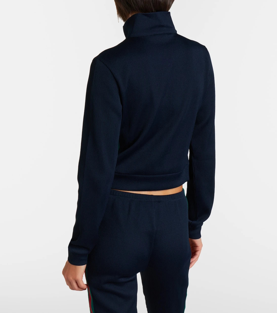 Gucci - Web Stripe jersey zip-up sweatshirt