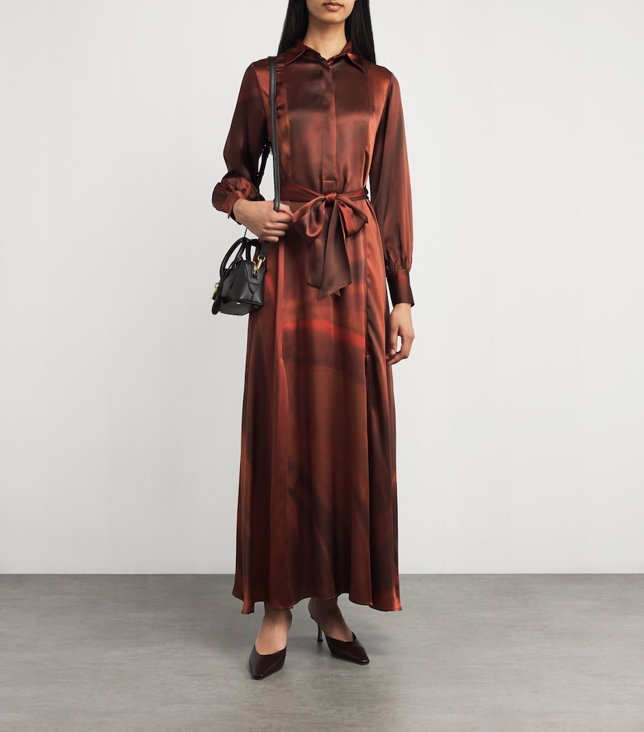 Kiton Multi Silk Maxi Shirt Dress
