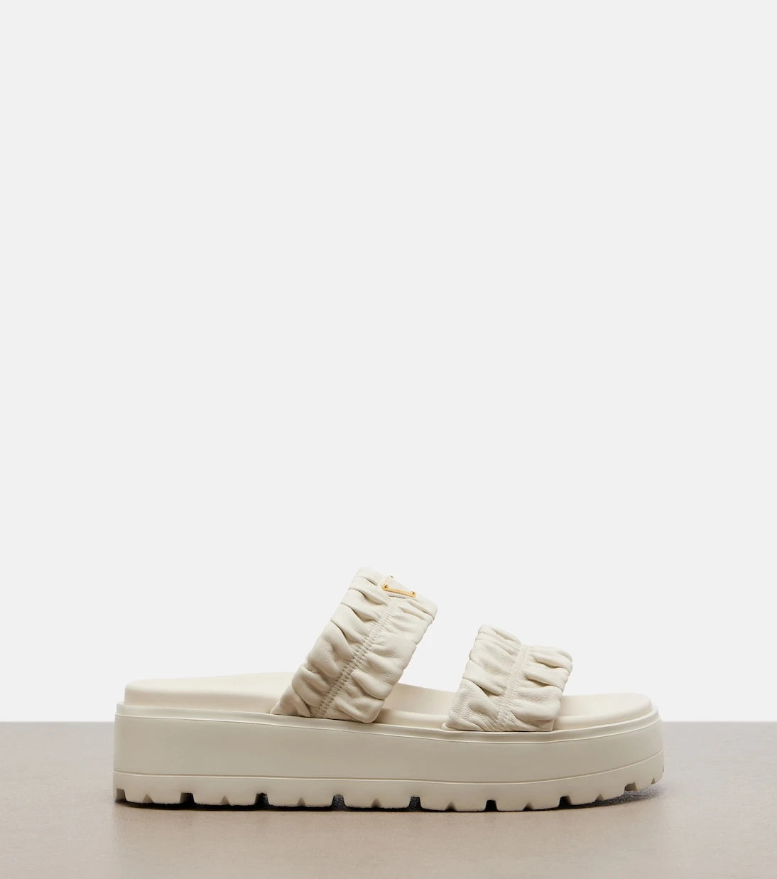 Prada - Matelassé leather platform sandals