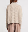 Beige Virgin Wool High-Neck Sweater