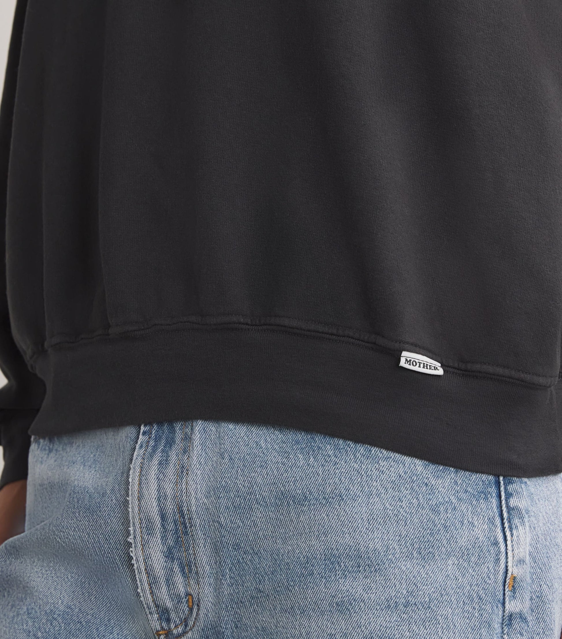 MOTHER Black Cotton The Biggie Concert Sweatshirt