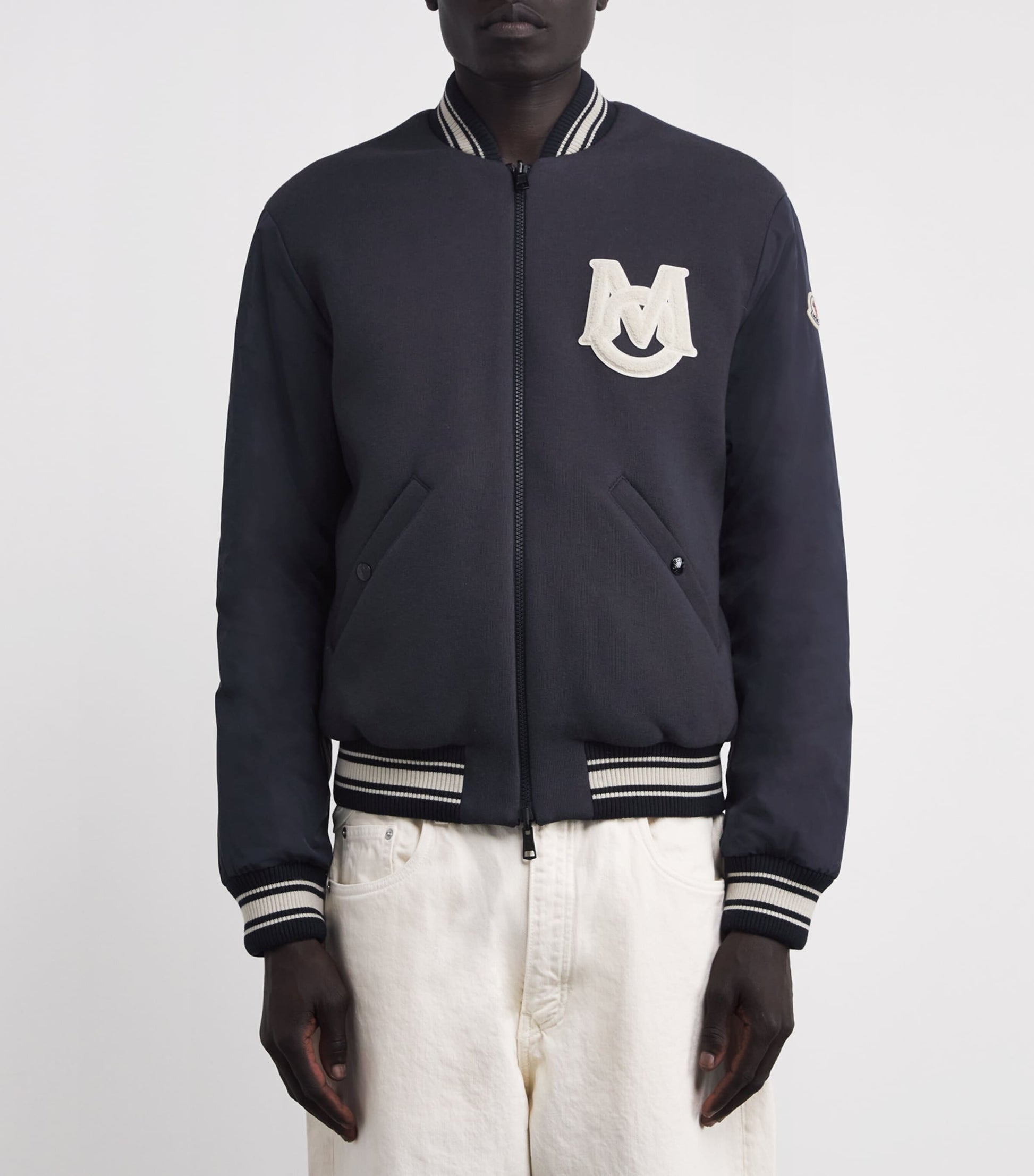 Moncler Blue Down Reversible Vennes Bomber Jacket