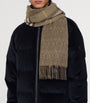 Burberry Brown Cashmere Reversible B Shield Scarf