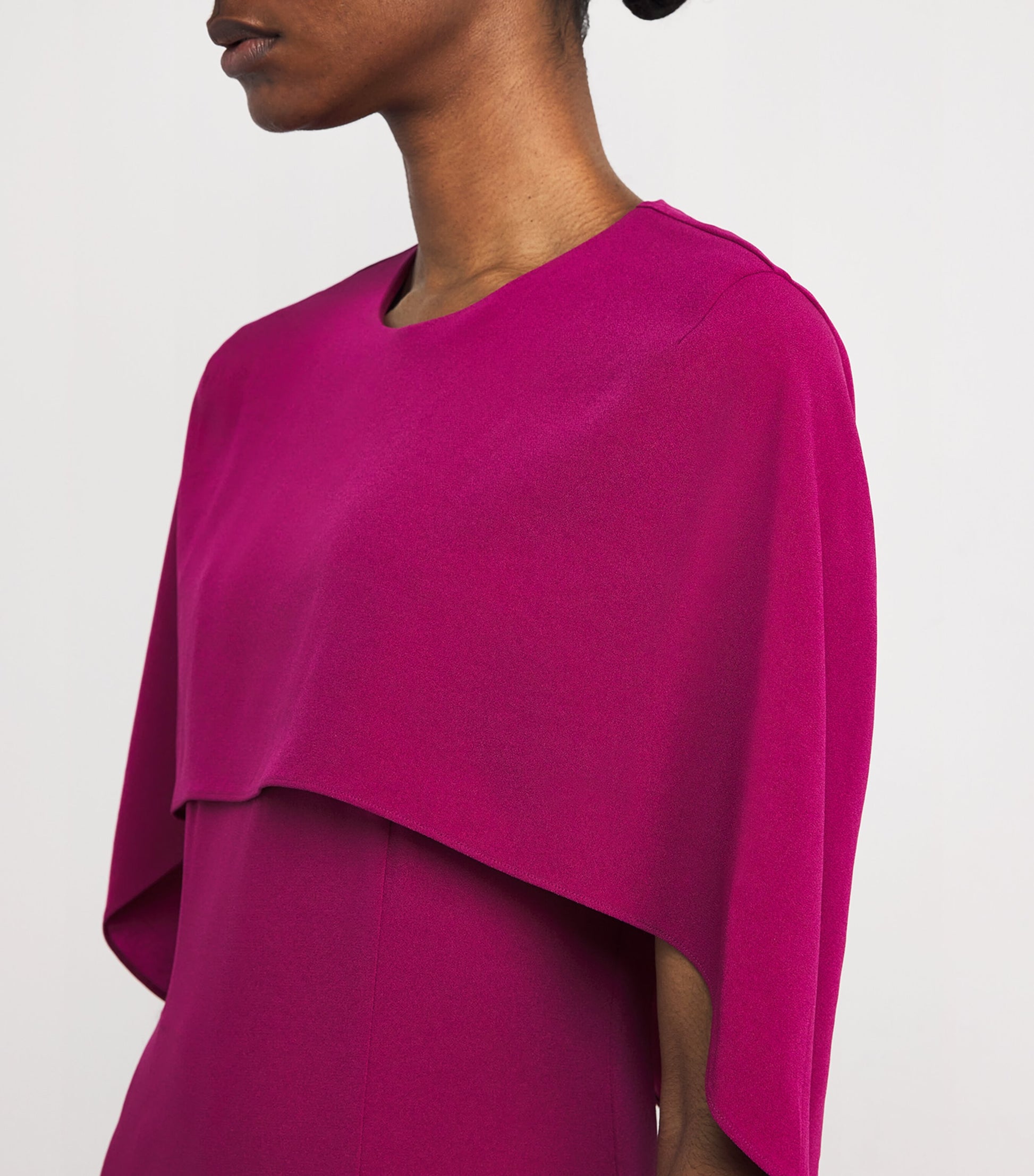 Roland Mouret Pink Satin Crepe Midi Dress