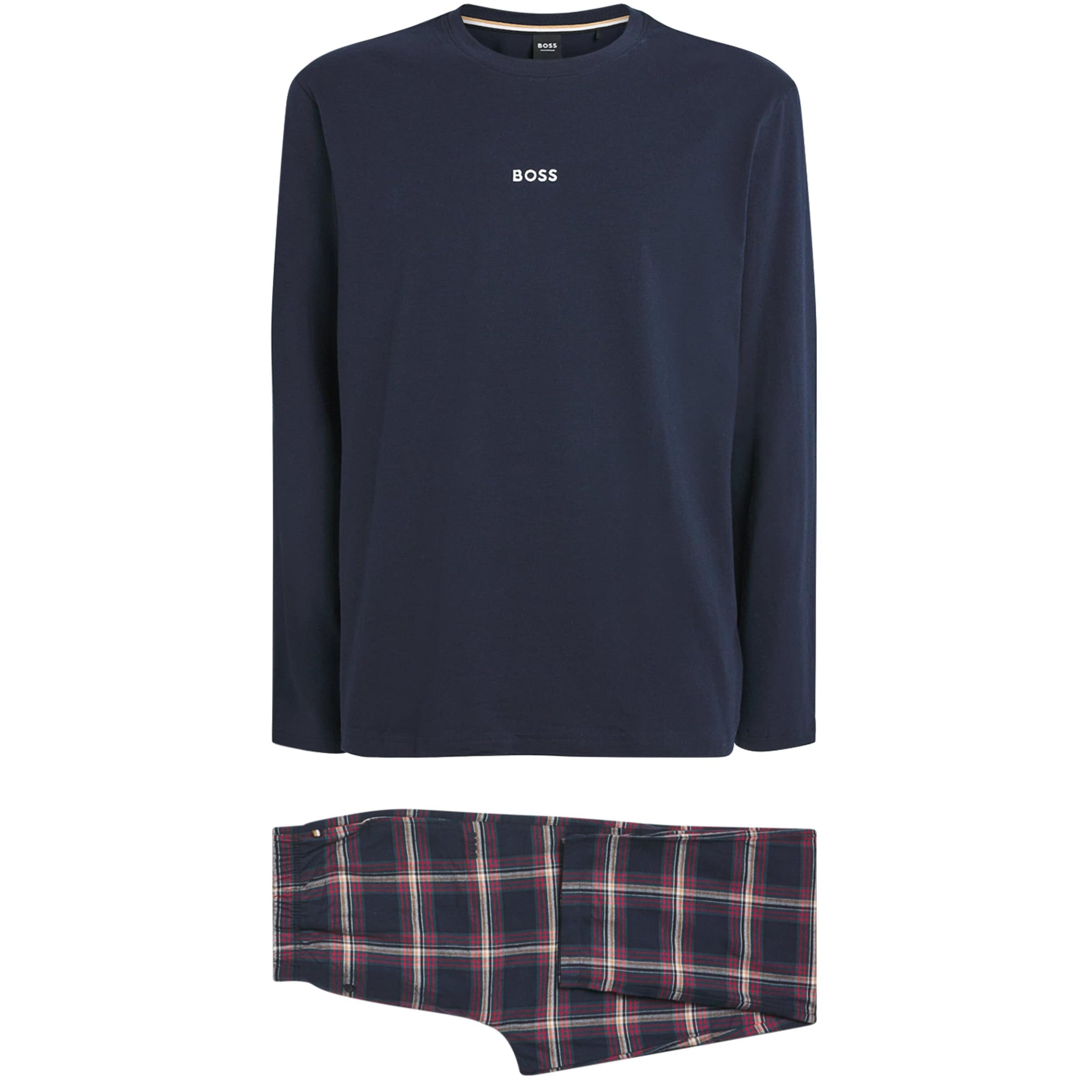 Cotton-Blend Check Pyjama Set