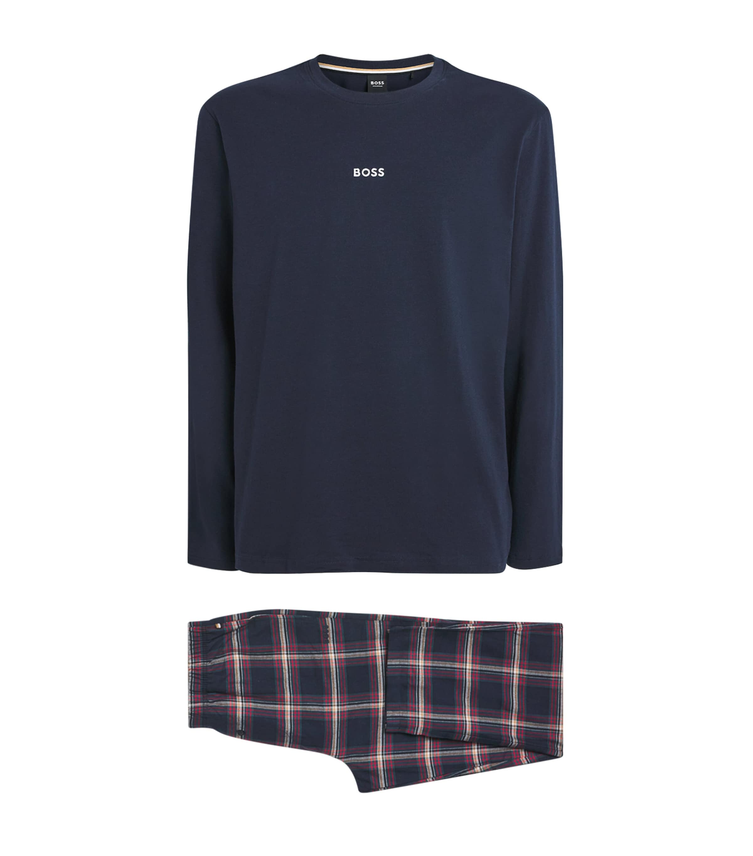 Cotton-Blend Check Pyjama Set