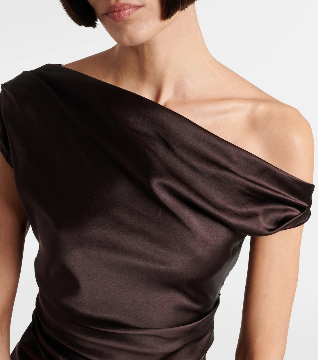 Staud - Phare one-shoulder silk-blend satin top