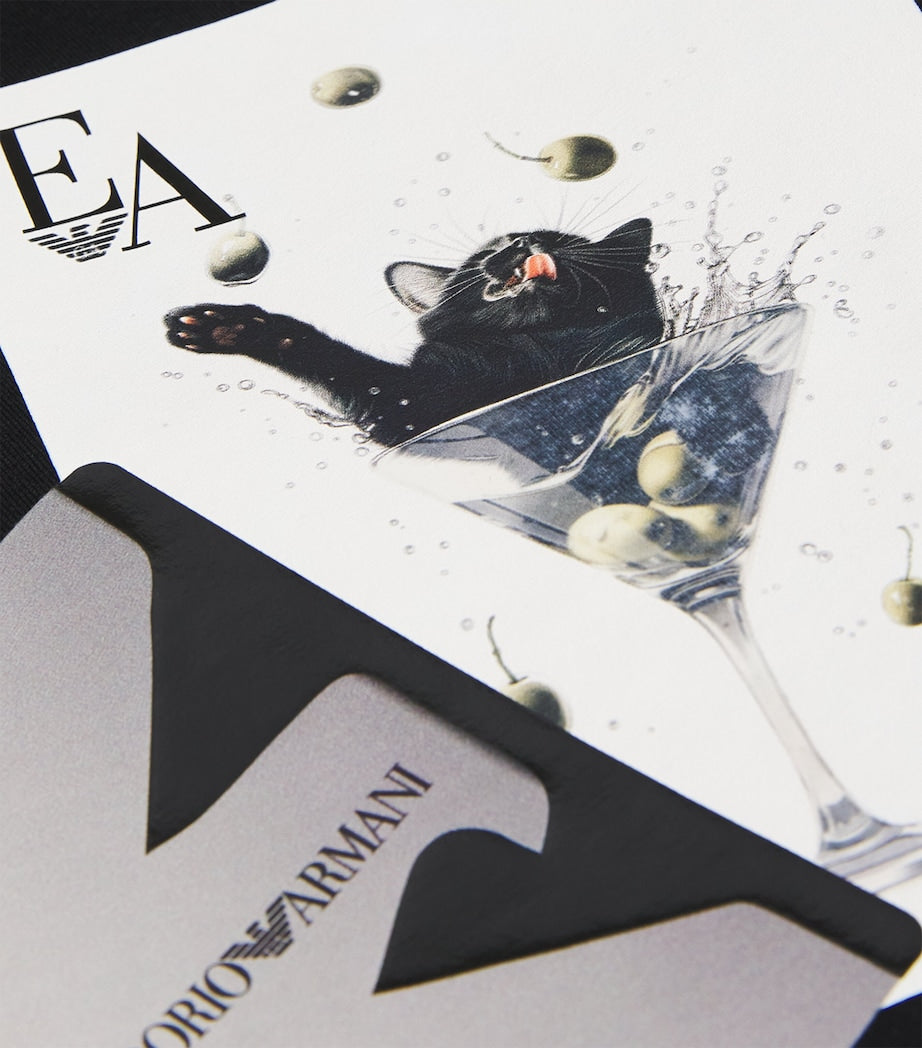 Cotton Card Print T-Shirt