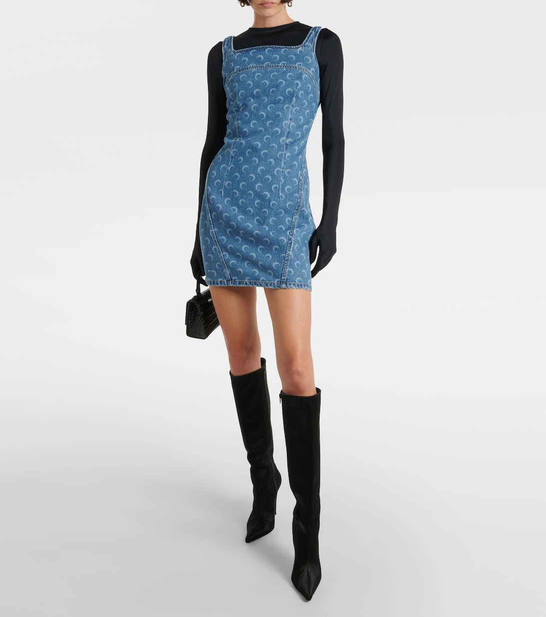 Marine Serre - All Over Moon denim minidress