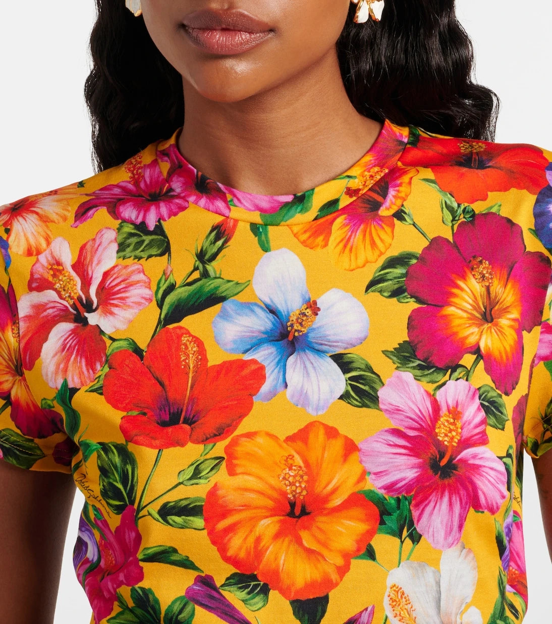 Dolce&Gabbana - Floral cotton crop top
