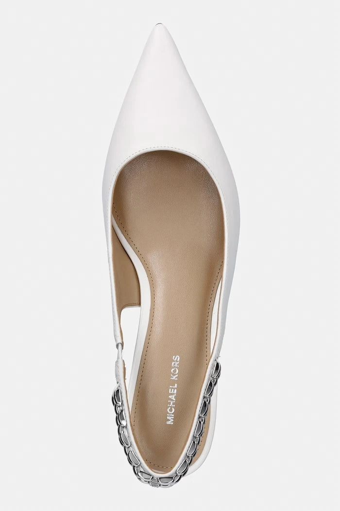 Кожени обувки с тънък ток MICHAEL Michael Kors Marcia Kitten Sling Pump