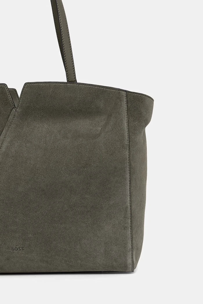 BOSS kadın süet alışveriş çantası BOSS REVERS TOTE S