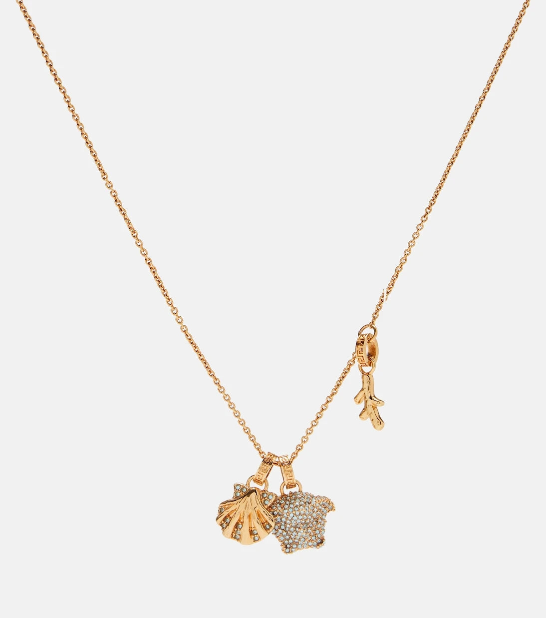 Versace - Medusa crystal-embellished charm necklace