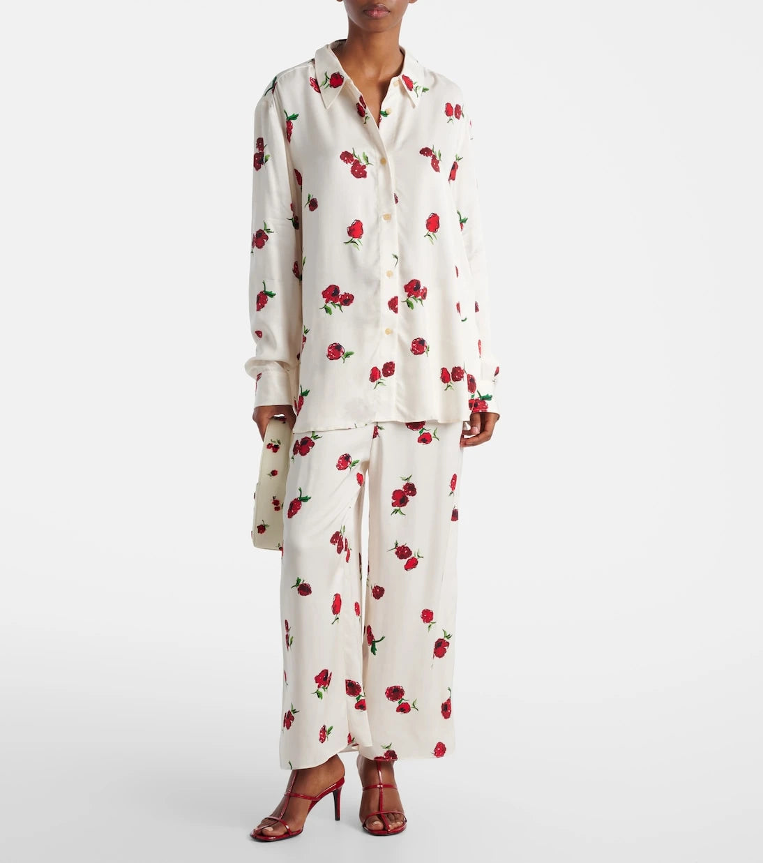 Khaite - Mindy printed twill wide-leg pants