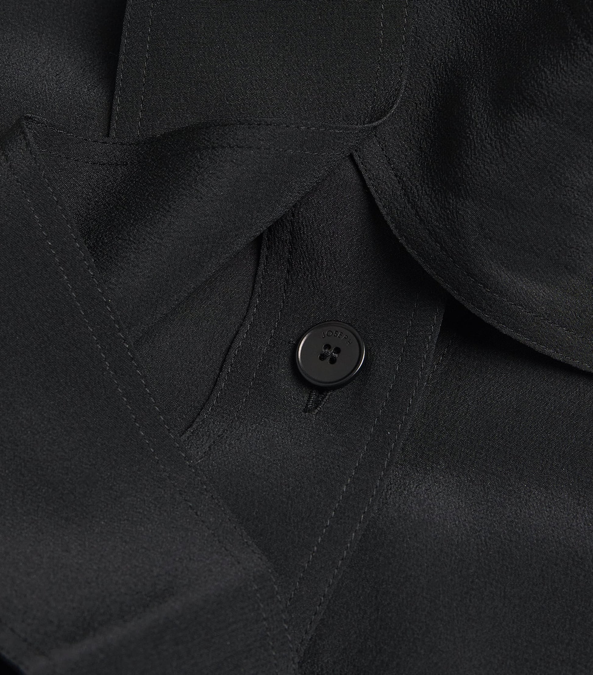 Black Crepe de Soie Silk Lamy Blouse