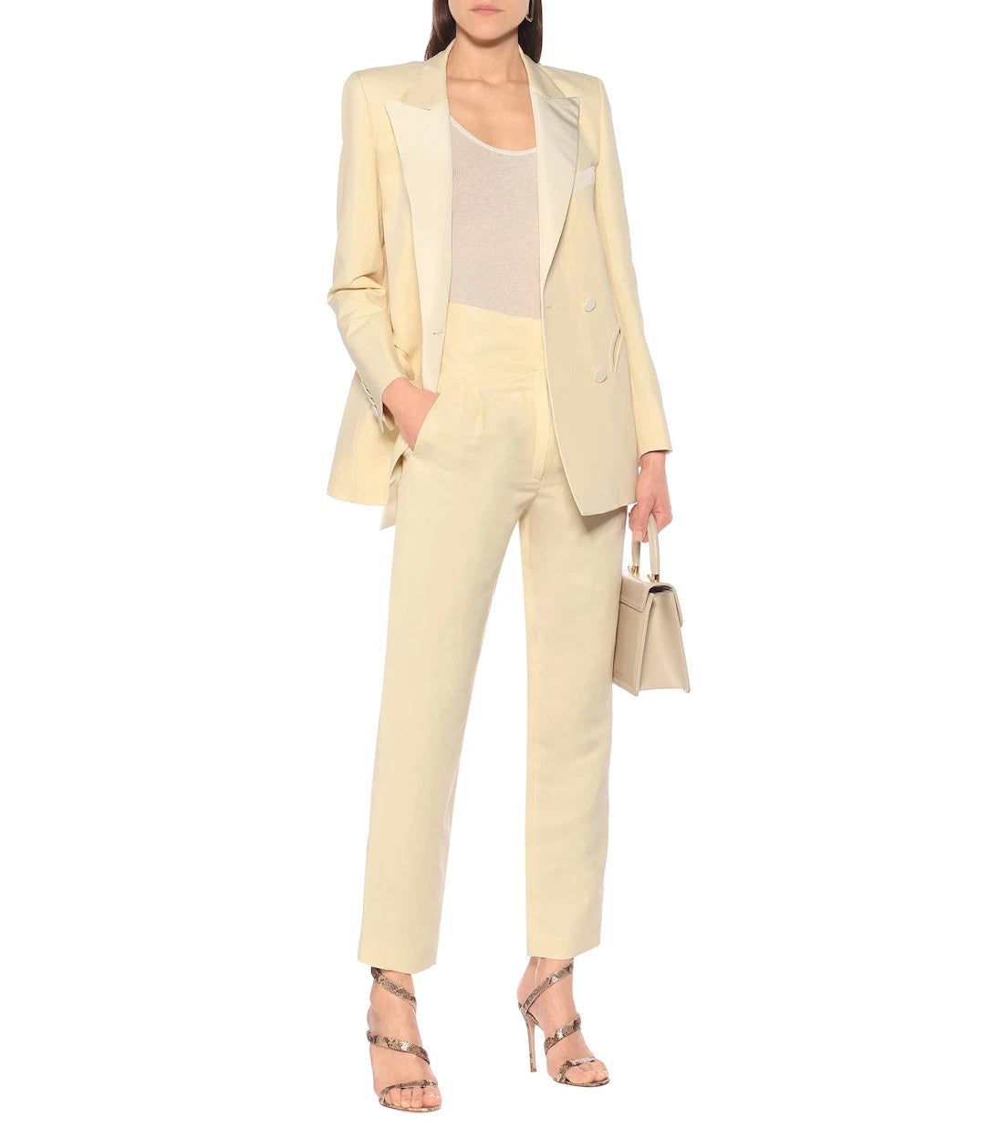 Blazé Milano - Basque linen and silk high-rise pants