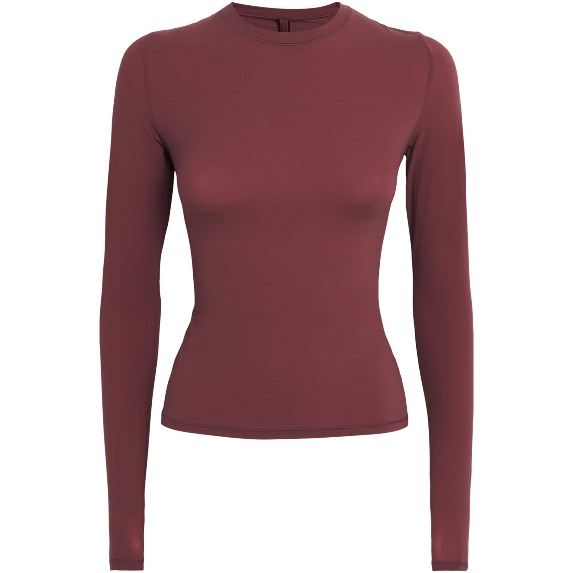 Skims Burgundy Fits Everybody Long-Sleeve T-Shirt