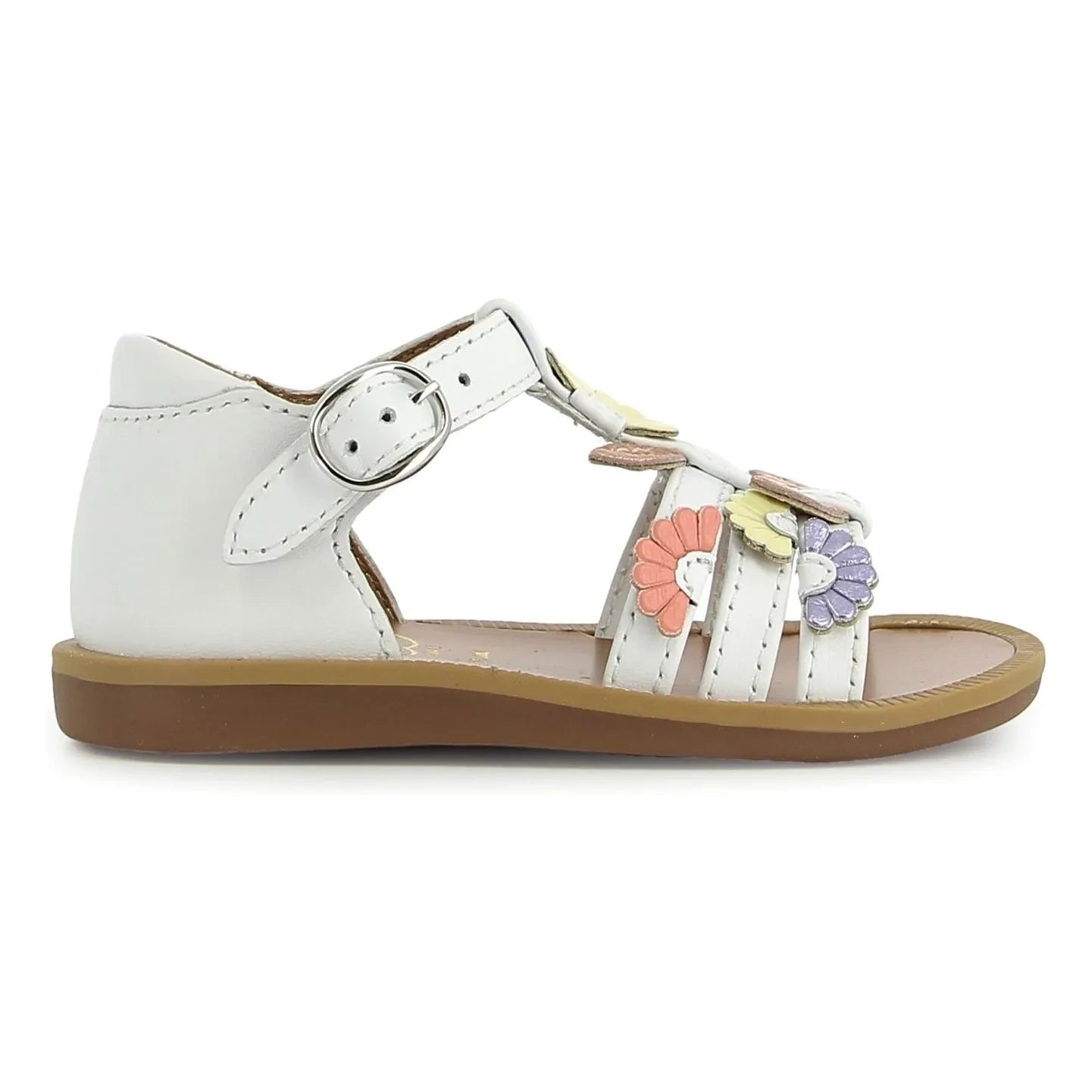 Pom d'Api - Poppy Multi Daisy sandals | White