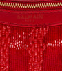 Balmain Red Mini Zebra-Print Ebene Top-Handle Bag