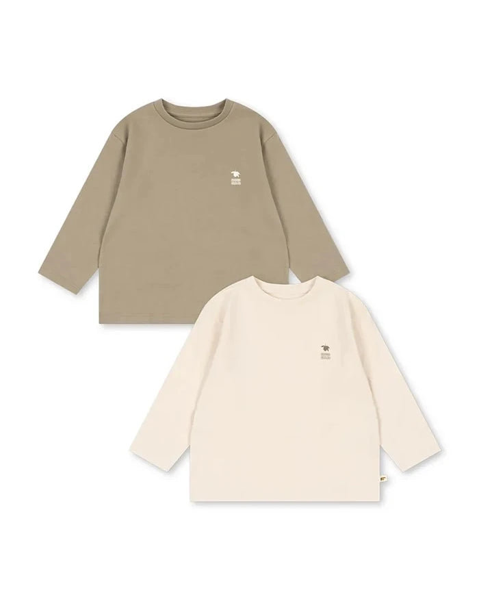Konges Sløjd çocuklar için uzun kollu pamuklu bluz 2 PACK LIN LS TEE GOTS
