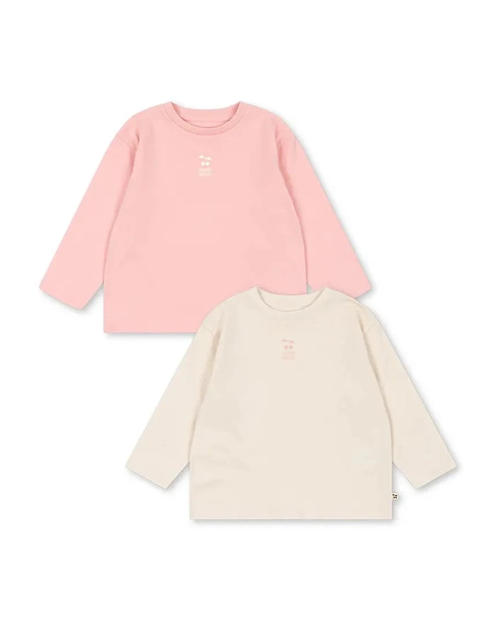 Konges Sløjd çocuklar için uzun kollu pamuklu bluz 2 PACK LIN LS TEE GOTS