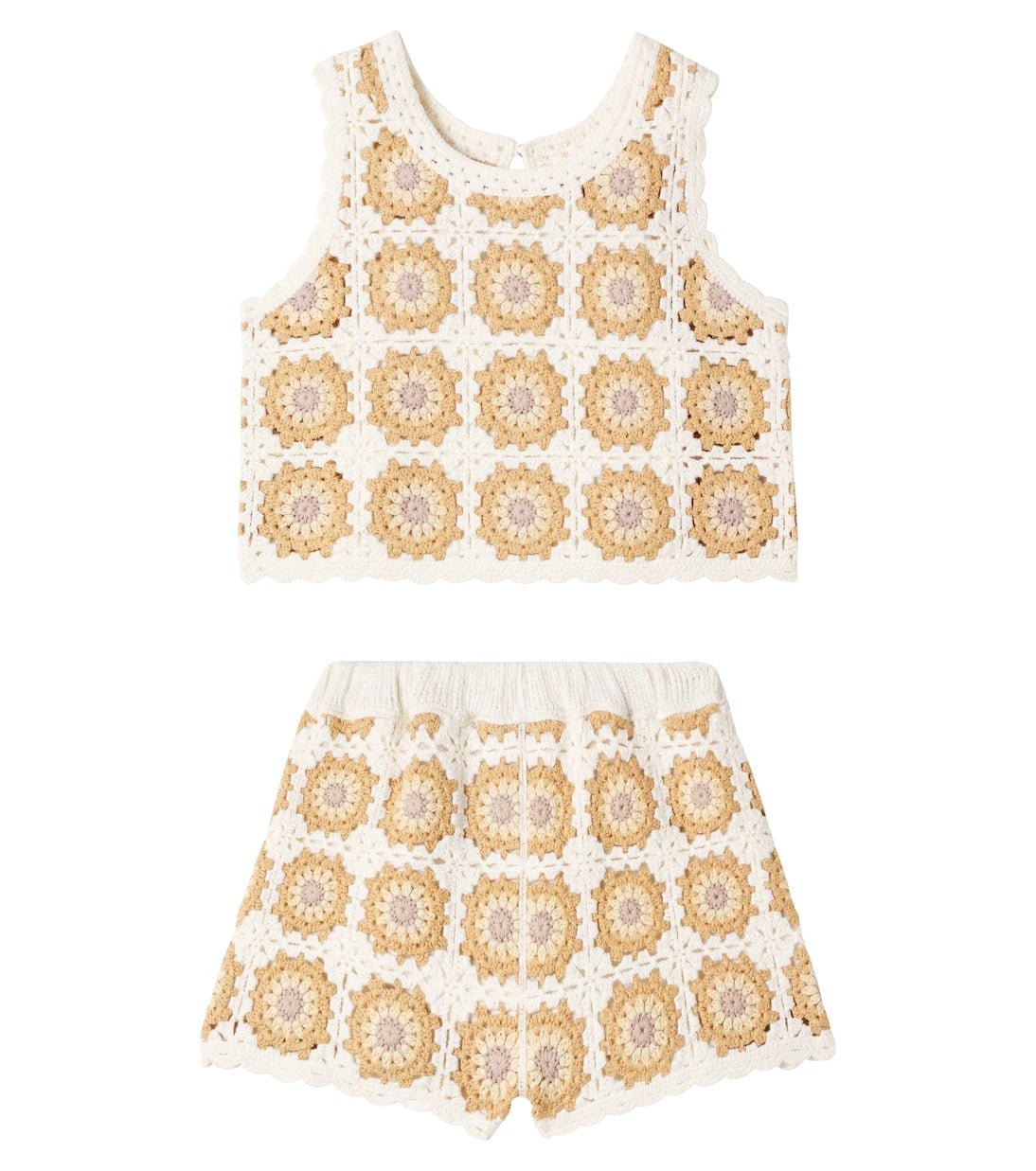 Rylee + Cru - Crochet cotton tank top and shorts set