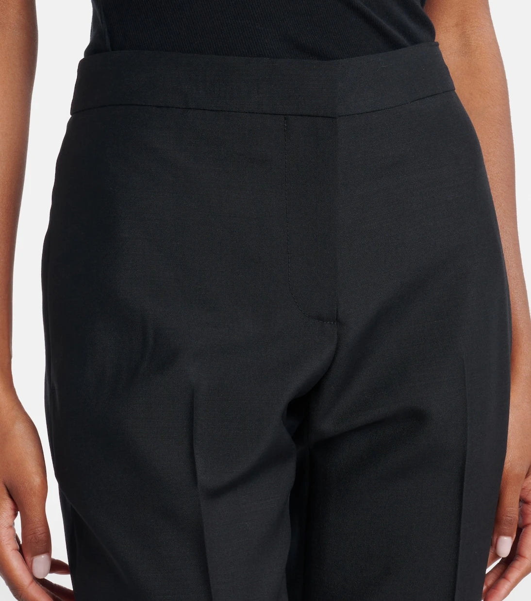 McQueen - Wool and mohair cropped straight pants