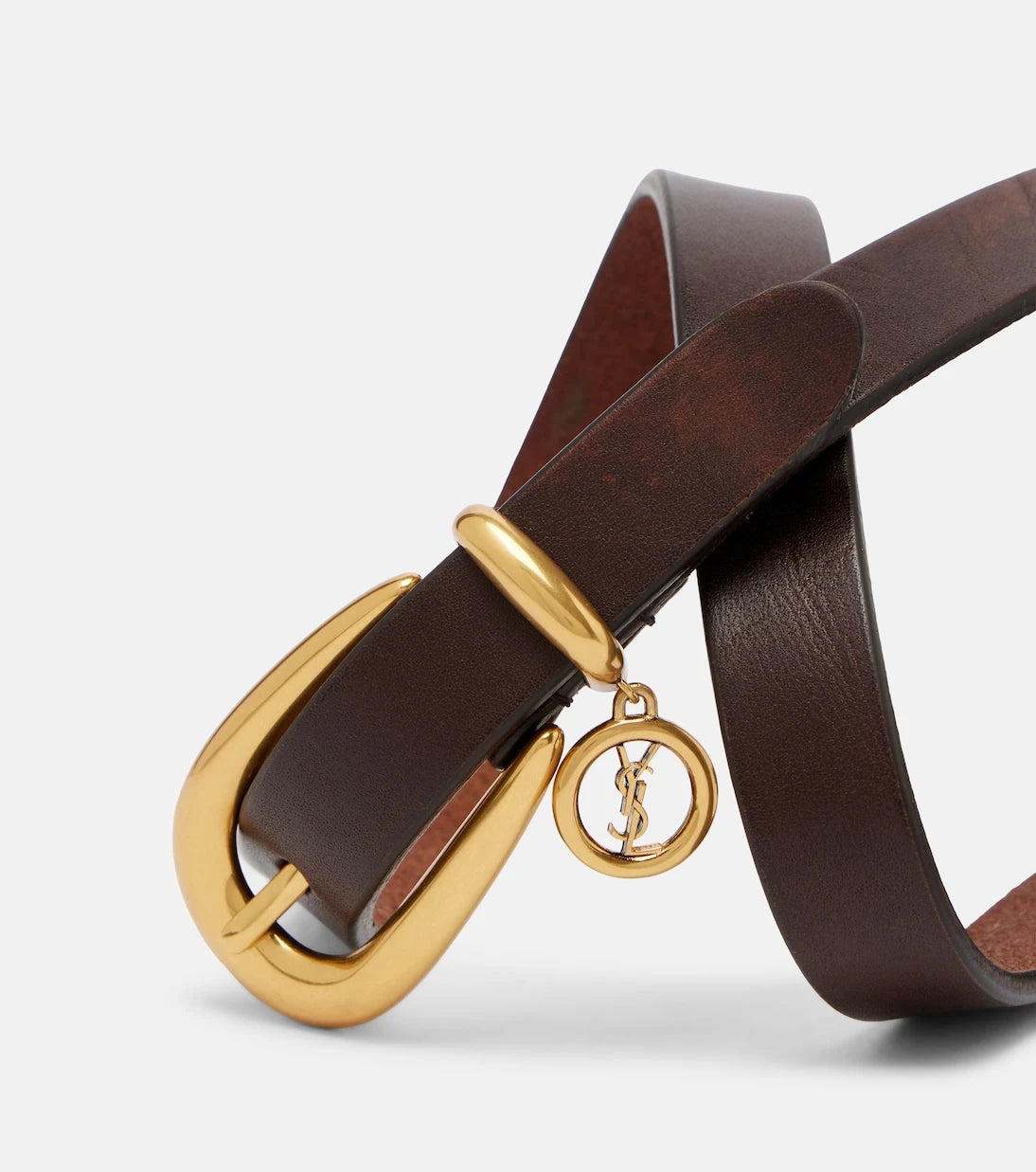 Saint Laurent - Cassandre leather belt