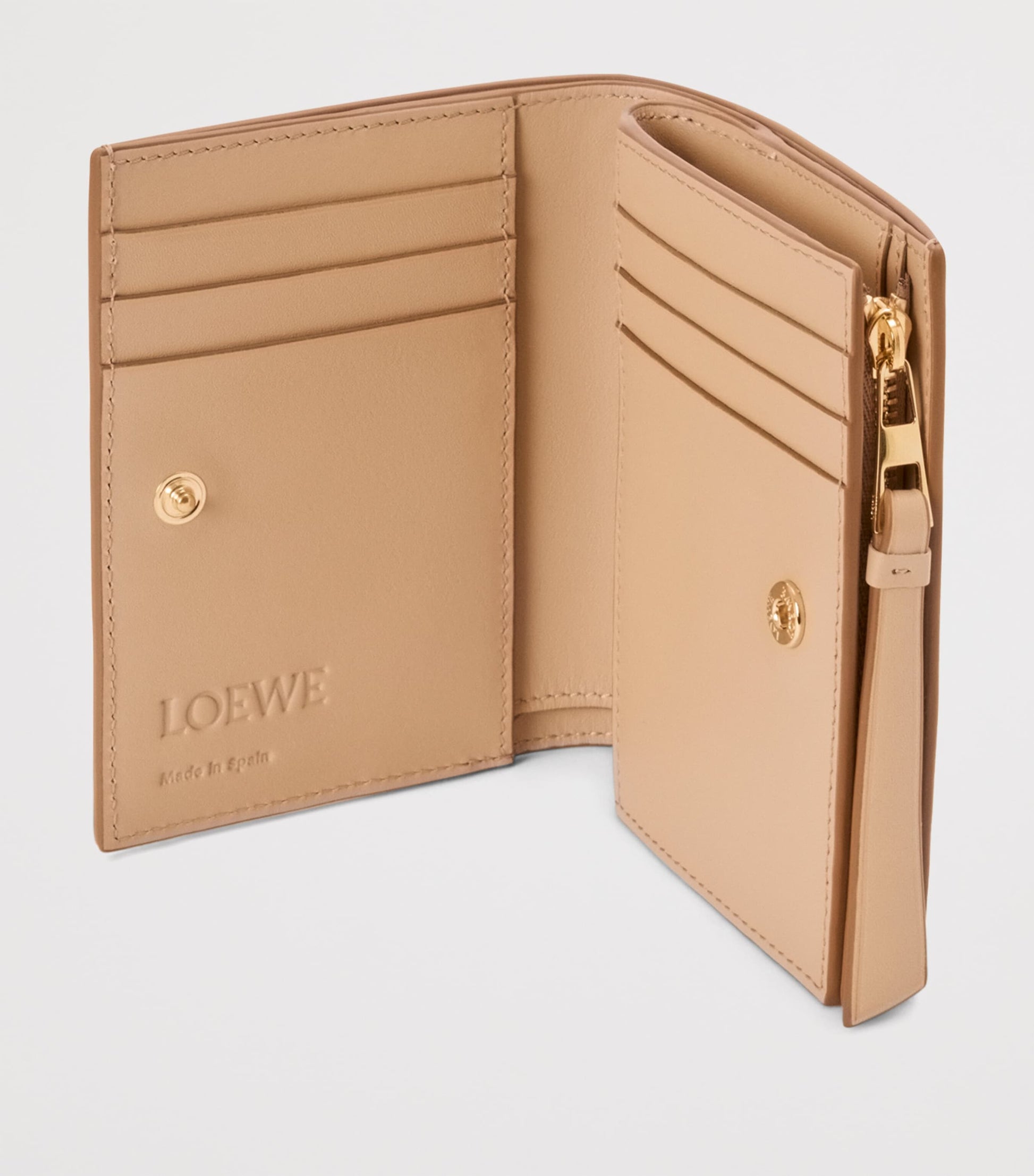 LOEWE White Leather Puzzle Compact Wallet
